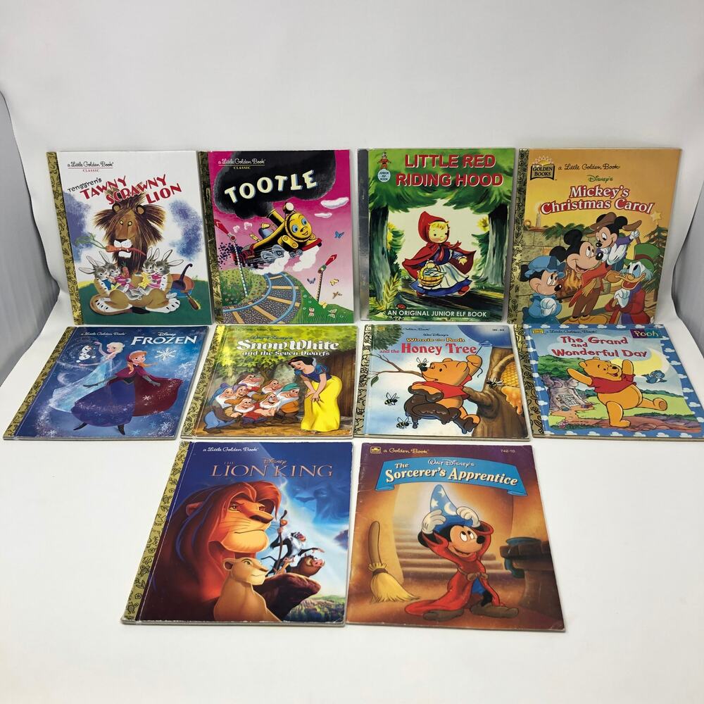 Little Golden Books Lot of 10 Modern & Vintage Disney Lion King Frozen Mickey